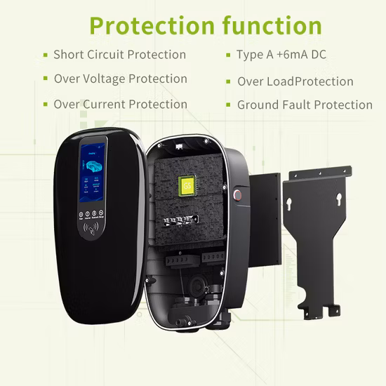 7 kW, 11 kW, 22 kW, 16 A, kompaktes und tragbares EV-Ladegerät mit 4,5 m langem Kabel, zum Aufladen von Elektrofahrzeugen, Wallbox-EV-Ladegerät